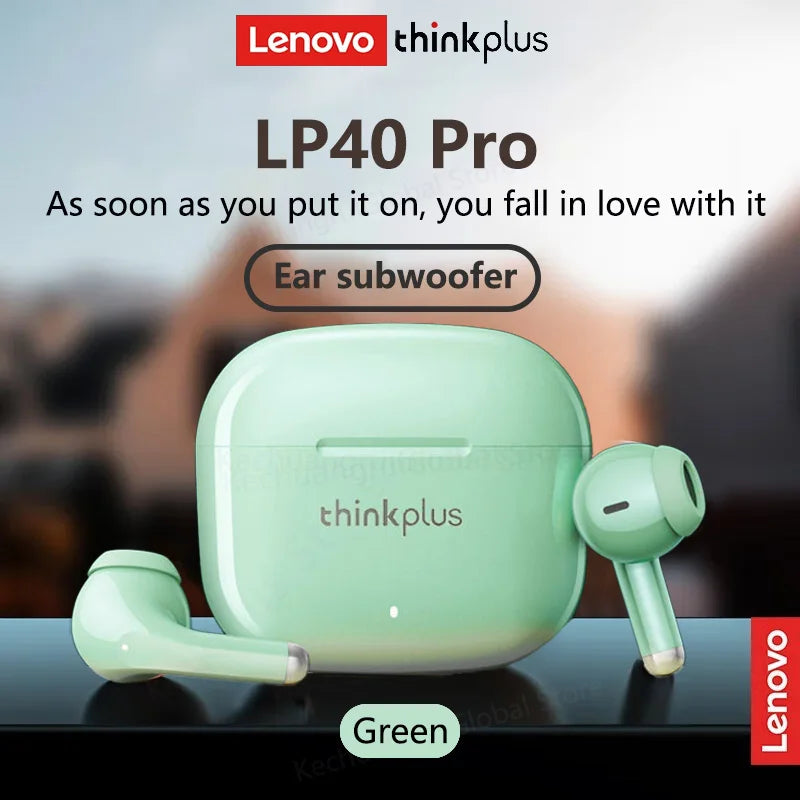 Lenovo LP40 Pro True Wireless Earbuds | Gaming & Music Bluetooth Headphones with Mic