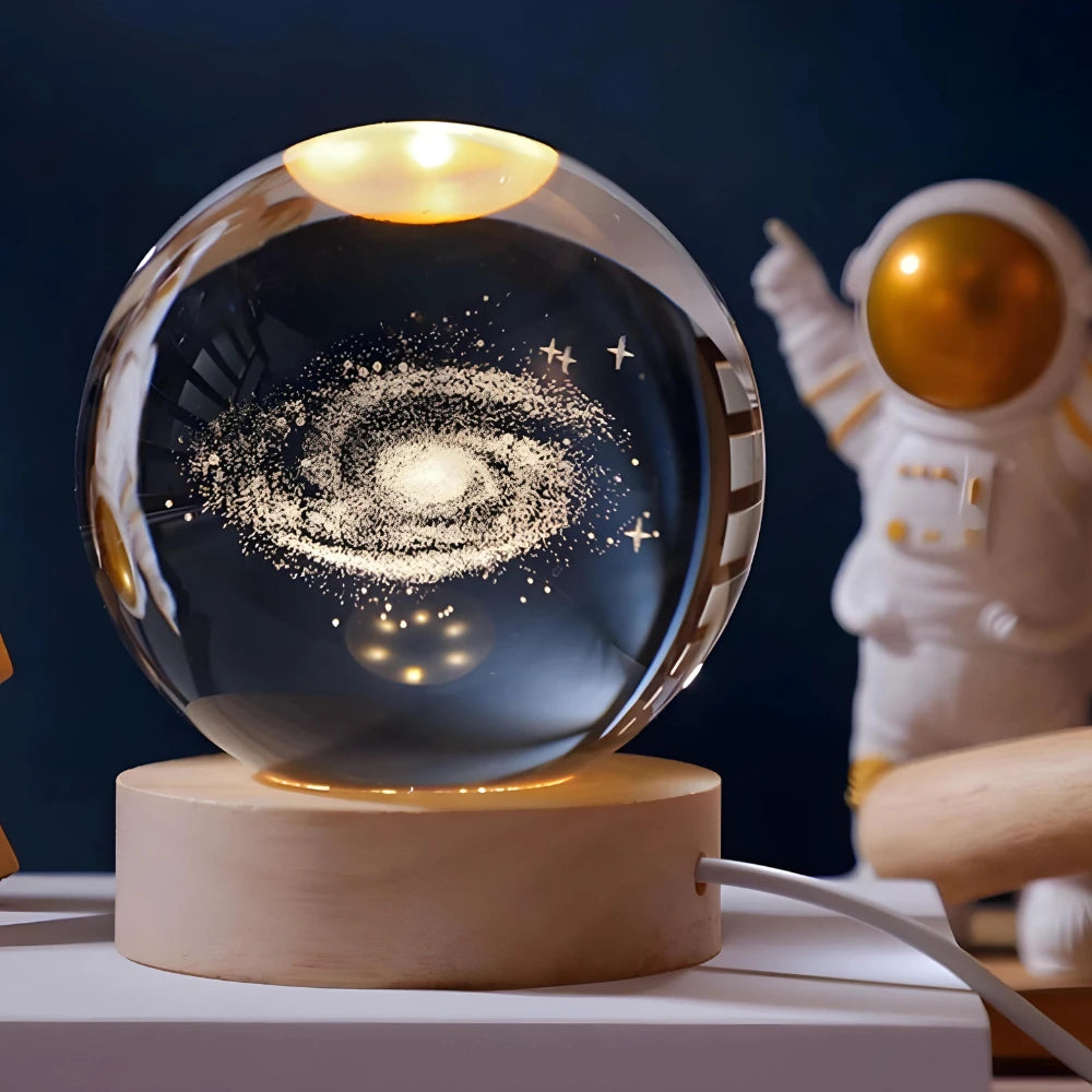 3D Crystal Ball Lamp – Planet Earth, Lunar, Galaxy & Solar Display Light