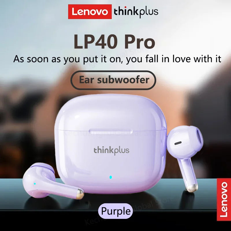 Lenovo LP40 Pro True Wireless Earbuds | Gaming & Music Bluetooth Headphones with Mic