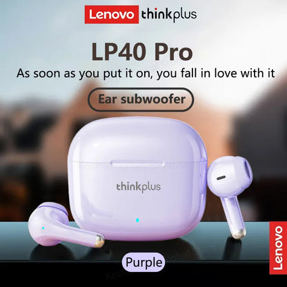 Lenovo LP40 Pro True Wireless Earbuds | Gaming & Music Bluetooth Headphones with Mic