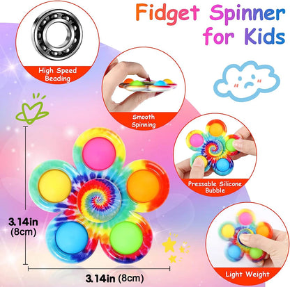 Spinner sensorial teñido anudado: juguete para aliviar el estrés y la ansiedad para niños 