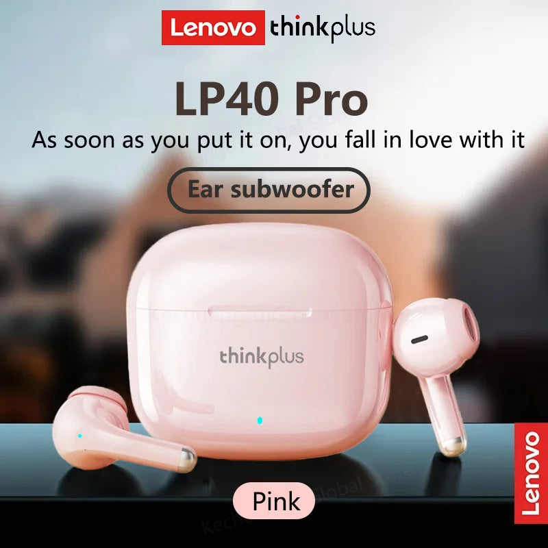 Lenovo LP40 Pro True Wireless Earbuds | Gaming & Music Bluetooth Headphones with Mic