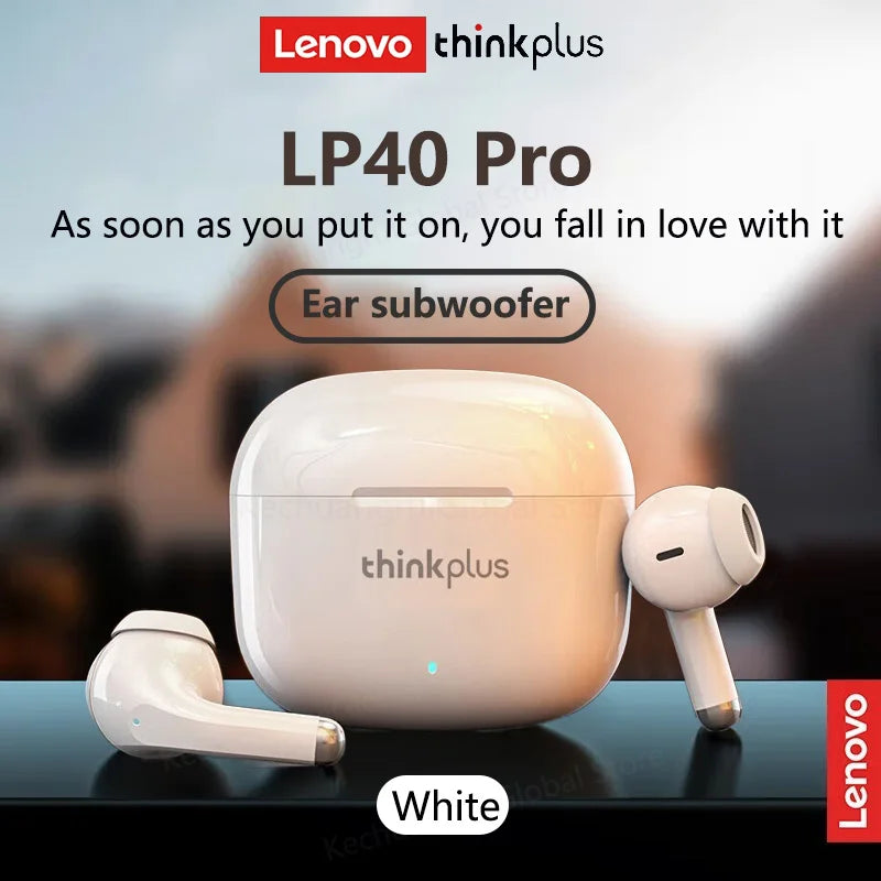 Lenovo LP40 Pro True Wireless Earbuds | Gaming & Music Bluetooth Headphones with Mic