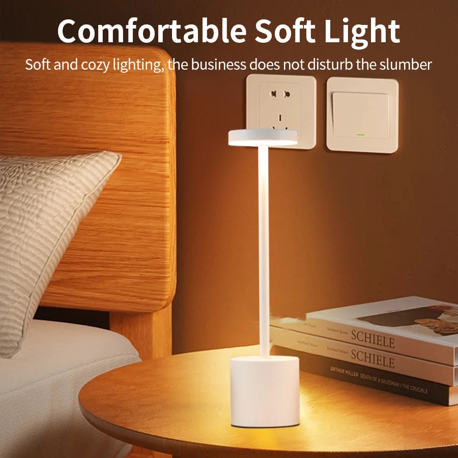 Simple Touch Sensor LED Table Lamp – Rechargeable & Elegant