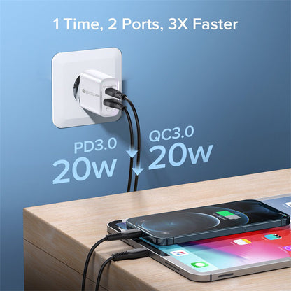 Adaptador de pared VoltRush USB-C de 20 W